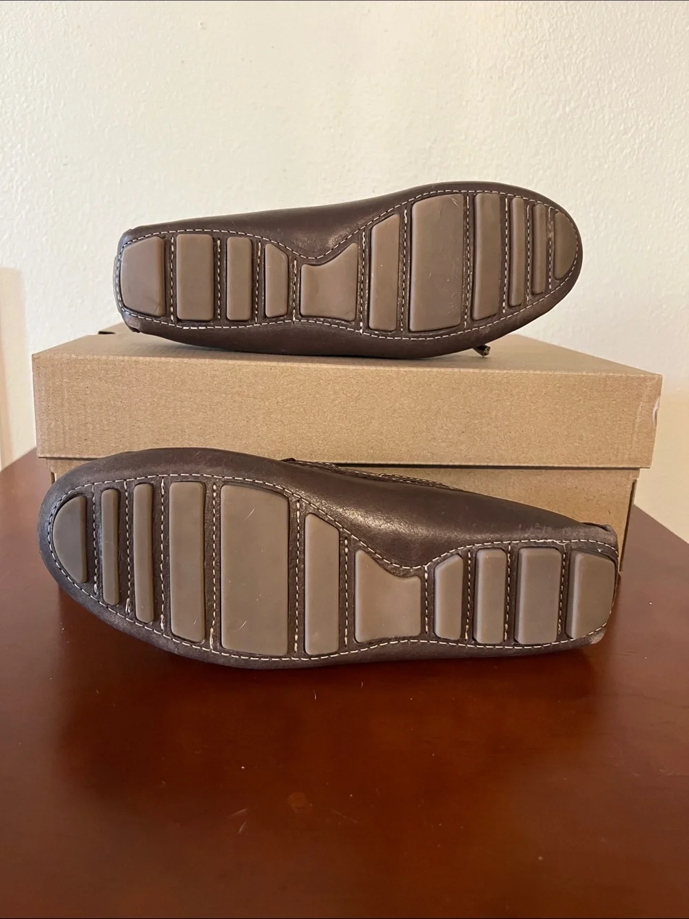 Eastland Brown Leather Slip-On Boat Shoes with Lace Tie